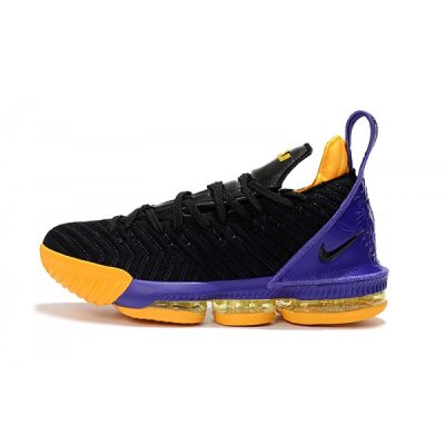 Nike Erkek Lebron 16 Siyah / Mor / Sarı Basketbol Ayakkabısı Türkiye - Q68KER5J